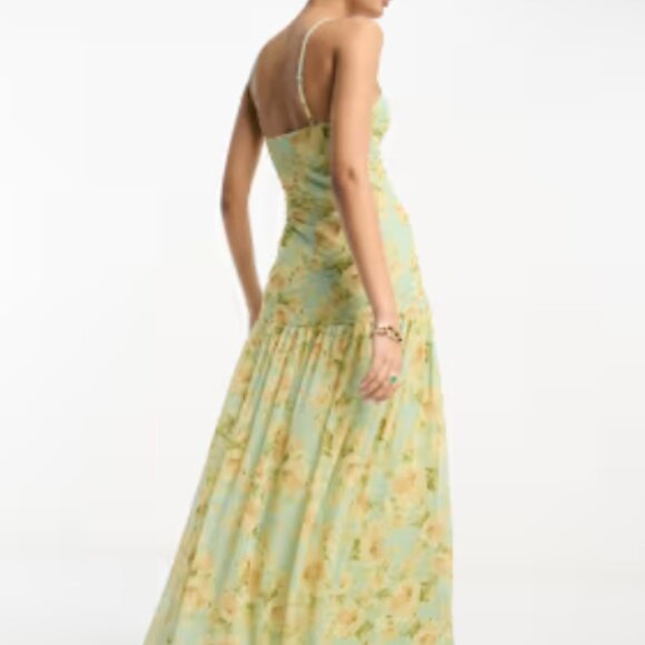 ASOS Yellow Pleated Maxi Dress - Picture 6 of 10